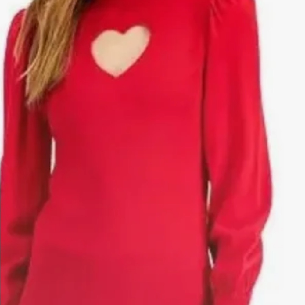 INC International Concepts Red Heart Cutout Sweater